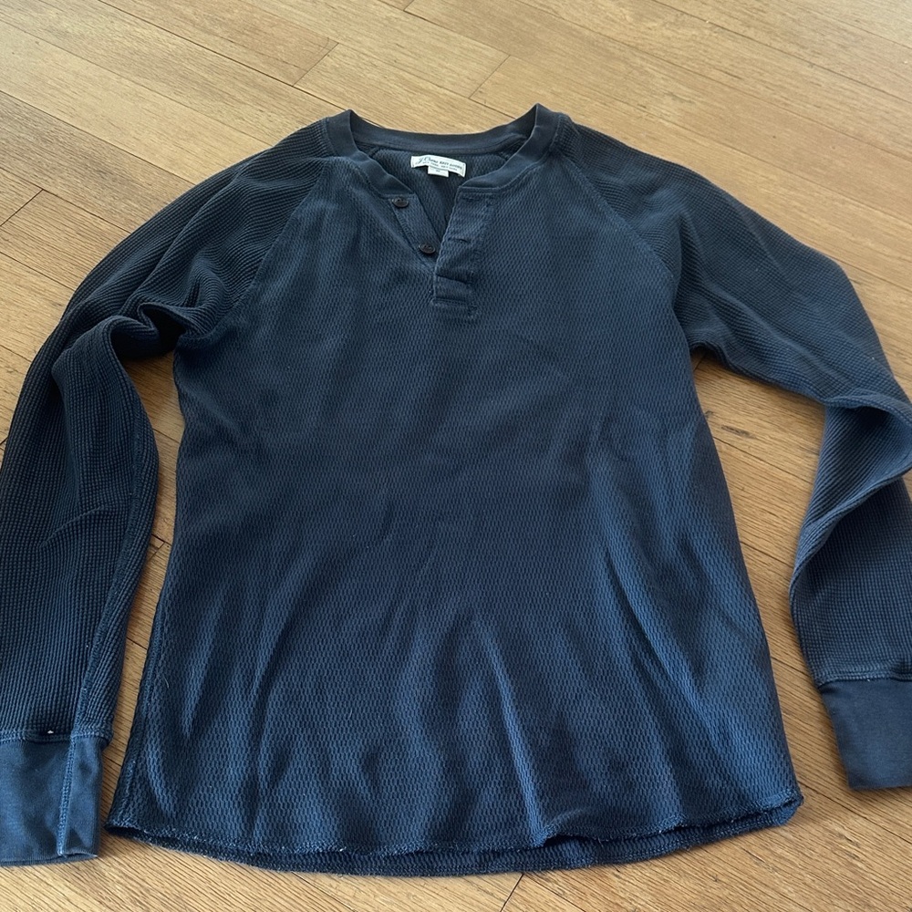J. Crew Dark Blue Long Sleeve Henley Shirt